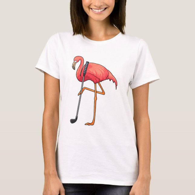 Flamingo beim Golf mit Golf Club T-Shirt (Vorderseite)