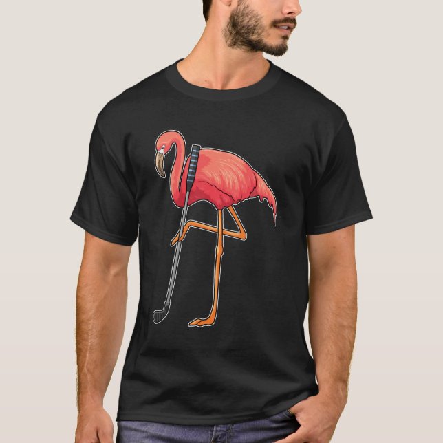 Flamingo beim Golf mit Golf Club T-Shirt (Vorderseite)