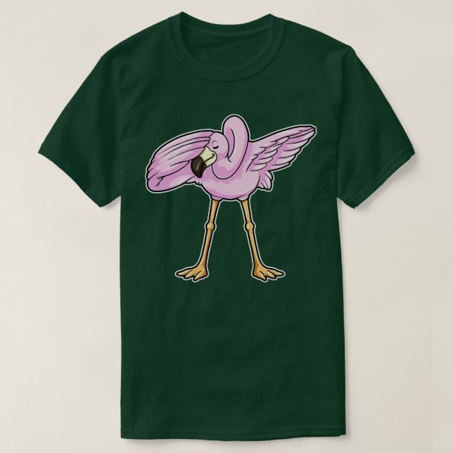 Flamingo beim Hip Hop Dance Dab T-Shirt (Design vorne)