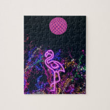 Flamingo beim Party des Tanzes. Puzzle