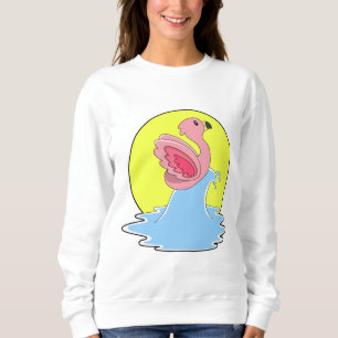 Flamingo beim Surfen im Wasser Sweatshirt