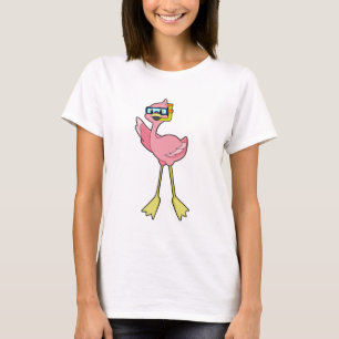 Flamingo beim Tauchen mit Schnorchel T-Shirt