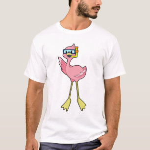Flamingo beim Tauchen mit Schnorchel T-Shirt