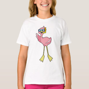 Flamingo beim Tauchen mit Schnorchel T-Shirt