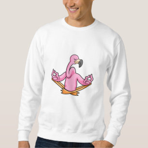 Flamingo beim Yoga im Schneidersitz Sweatshirt