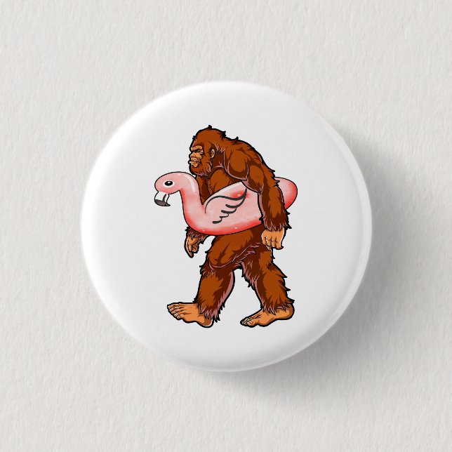 Flamingo Bigfoot Button (Vorderseite)
