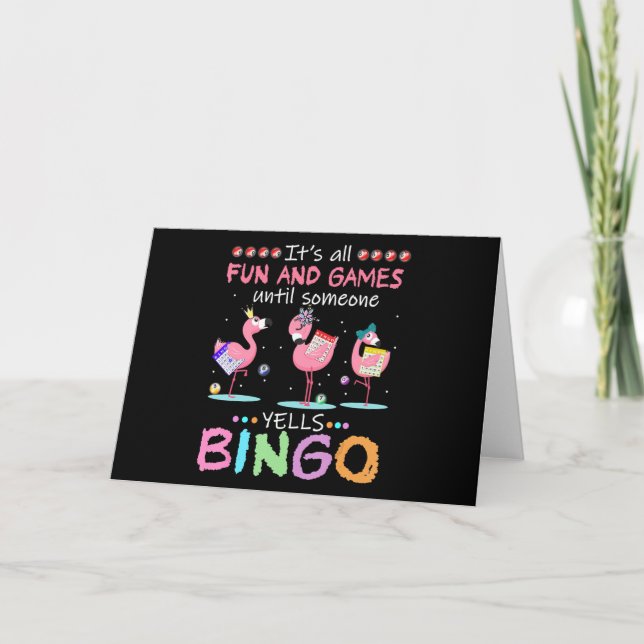 Flamingo| Bingo Funny Dankeskarte (Vorderseite)