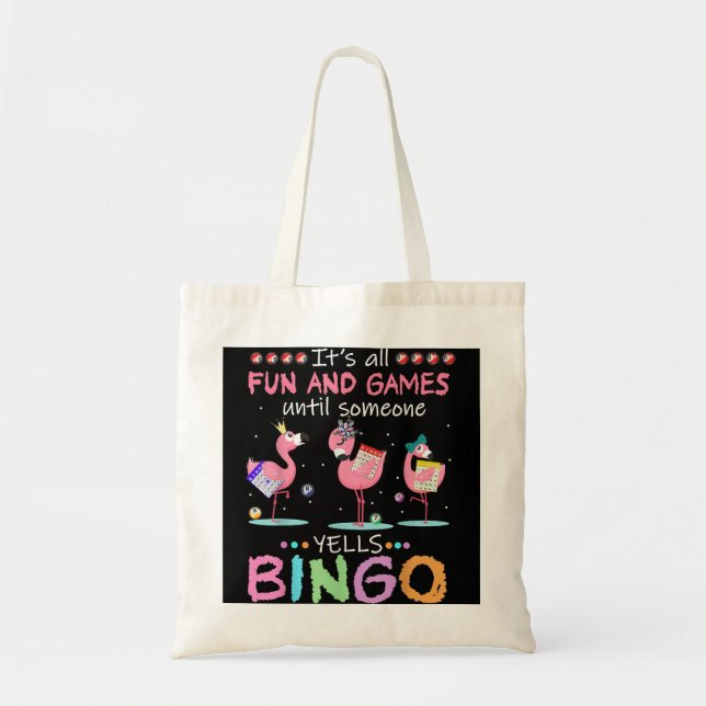 Flamingo Bingo Funny Tragetasche (Vorne)