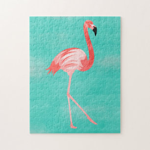 Flamingo Bird Postcard Puzzle