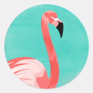 Flamingo Bird Runder Aufkleber