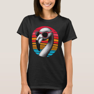 Flamingo Bird Sonnenbrille Sunset Retro Style Vint T-Shirt