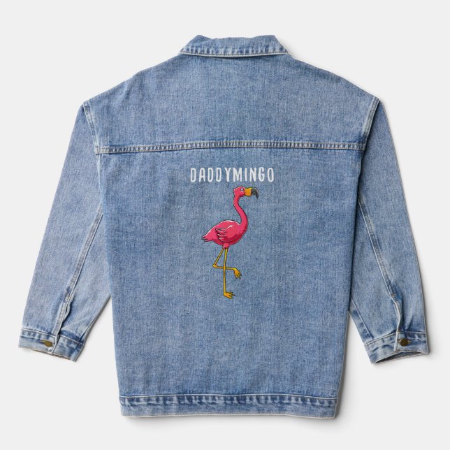 Flamingo Bird Thema für Daddy Jeansjacke (Rückseite)