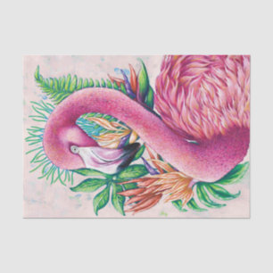 Flamingo Bird Tropical Floral Funny Tissue Seidenpapier