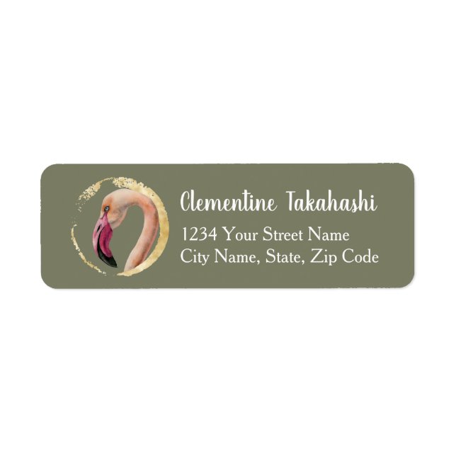 Flamingo Bird Watercolor Illustrationsadresse (Vorne)