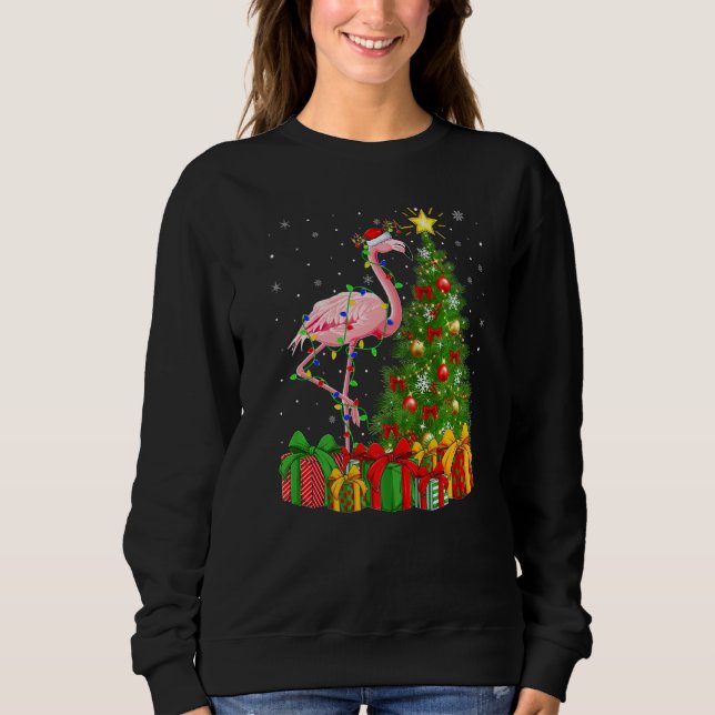 Flamingo Bird  Xmas Holiday Santa Flamingo Christm Sweatshirt (Vorderseite)
