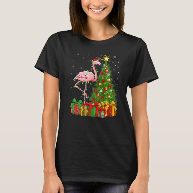 Flamingo Bird  Xmas Holiday Santa Flamingo Christm T-Shirt (Vorderseite)