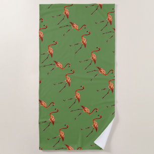 Flamingo Birds Beach Handtuch