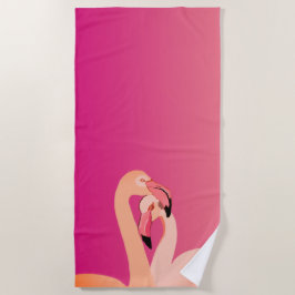 Flamingo Birds Liebe, Flamingo Art Beach Handtuch