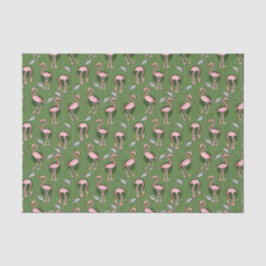Flamingo Birds Muster 20s Deko Ferns Hübsch Green Seidenpapier