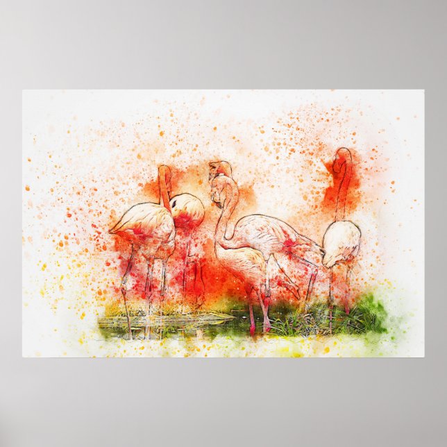 Flamingo Birds Poster (Vorne)