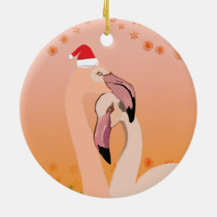 Flamingo Birds Weihnachten, Neues Jahr Keramik Ornament