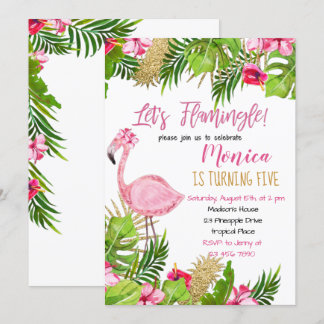Flamingo Birthday Einladung