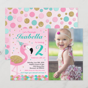 Flamingo Birthday Einladung Topical Pool Party