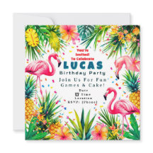 Flamingo Birthday Invitation – Personalized Kids