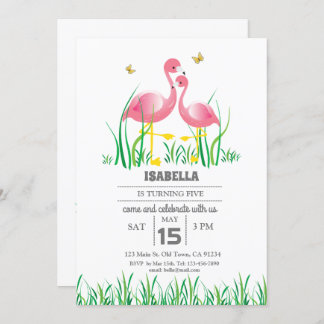Flamingo Birthday Invite Einladung