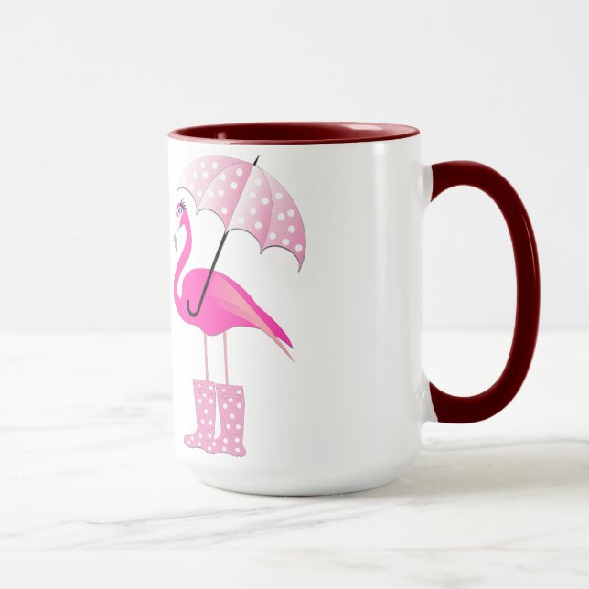 Flamingo Black 15 oz Ringer Tasse (Rechts)