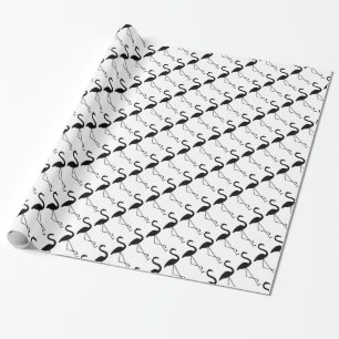 Flamingo Black and White Wrapping Paper Geschenkpapier