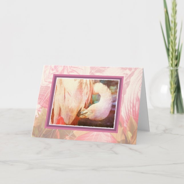 Flamingo Blank Card Karte (Vorderseite)
