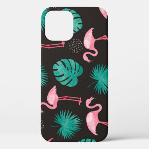 Flamingo, Blätter aus Palmen: tropische Wasserfarb Case-Mate iPhone Hülle