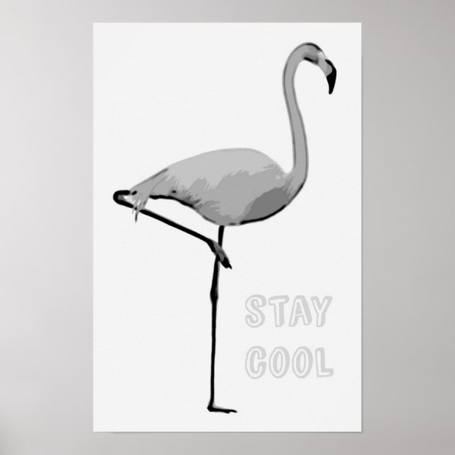 Flamingo "bleibe cool" Poster (Vorne)