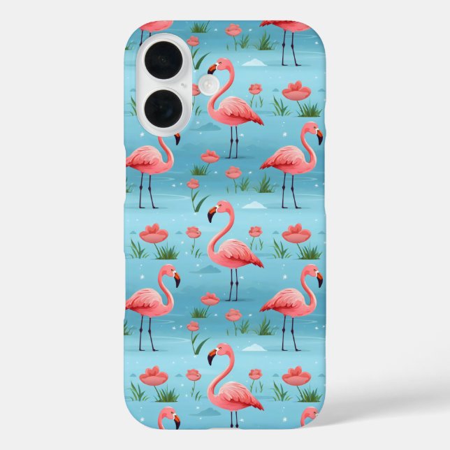 Flamingo Blue Water Pattern Case-Mate iPhone Hülle (Rückseite)