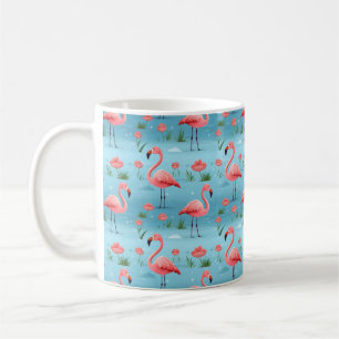 Flamingo Blue Water Pattern Kaffeetasse