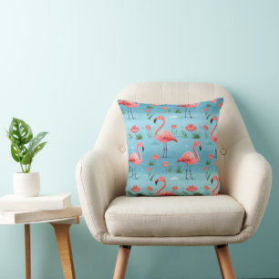 Flamingo Blue Water Pattern Kissen