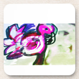 Flamingo Blume joy Getränkeuntersetzer