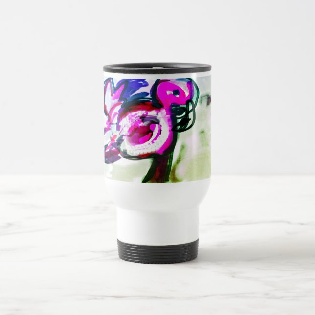 Flamingo Blume joy Reisebecher (Mittel)