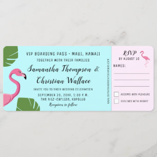 Flamingo Boarding Pass UAWG ticket Zielort Einladung