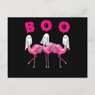 Flamingo  Boo Flamingo Halloween Flamingo Geist Feiertagspostkarte