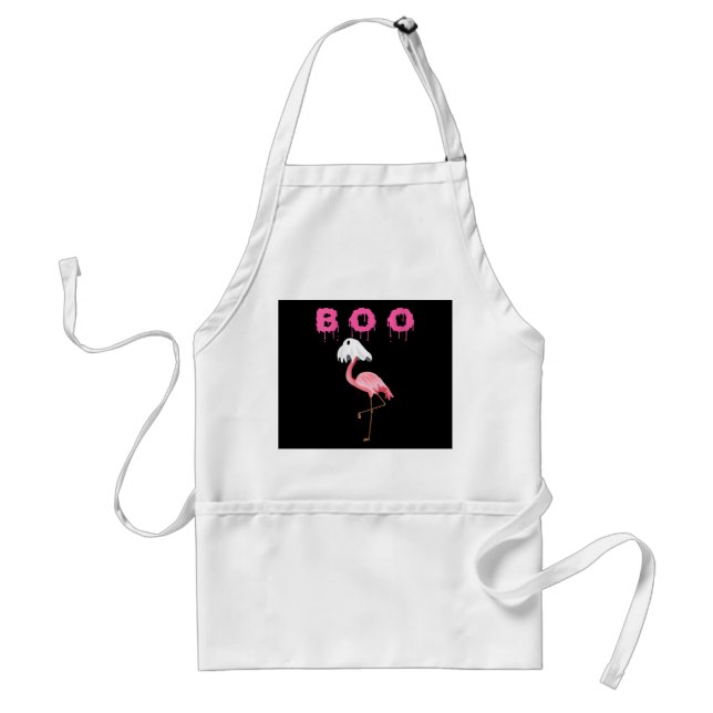 Flamingo Boo Ghost - Flamingo Halloween Schürze (Vorne)