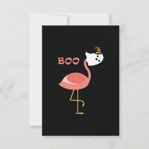 Flamingo Boo Ghost Funny Flamingo Cute Animal Dankeskarte