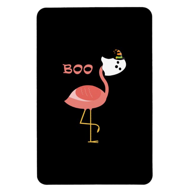 Flamingo Boo Ghost Funny Flamingo Cute Animal Magnet (Vertikal)