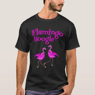 Flamingo Boogie Tropical Pink Dancing Birds Summer T-Shirt
