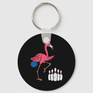 Flamingo Bowling Funny Sport Bowler Mannschaft Män Schlüsselanhänger