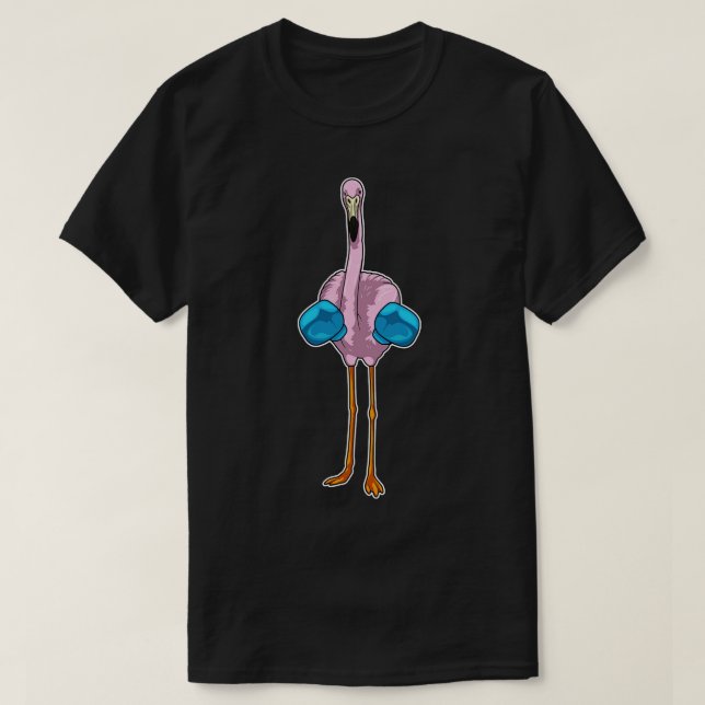 Flamingo Boxer Boxhandschuhe T-Shirt (Design vorne)