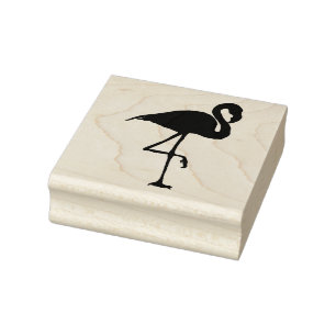 Flamingo - Briefmarke aus Holz Gummistempel