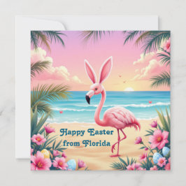 Flamingo Bunny Ears Holi Feiertagskarte