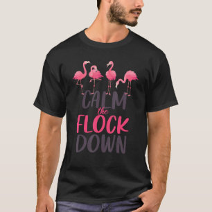 Flamingo Calm Flock Down Pink Bird Sommer T-Shirt